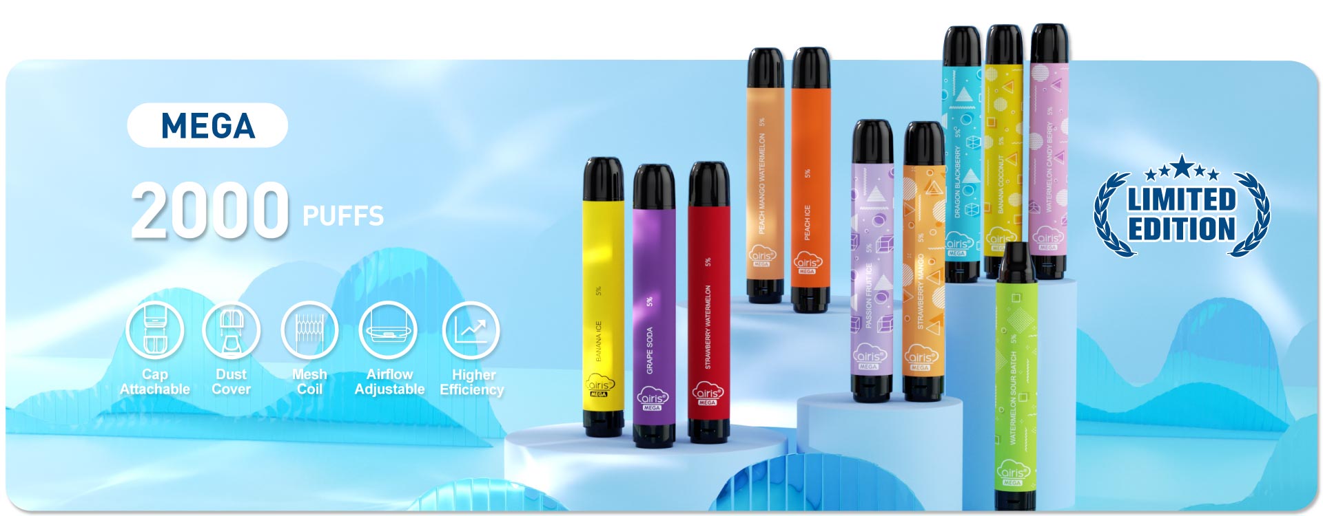 Airis Mega Disposable Vape Banner Airis Mega Disposable Vape Banner - Discover Premium Quality and Performance